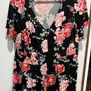 Floral Black and Pink shirt